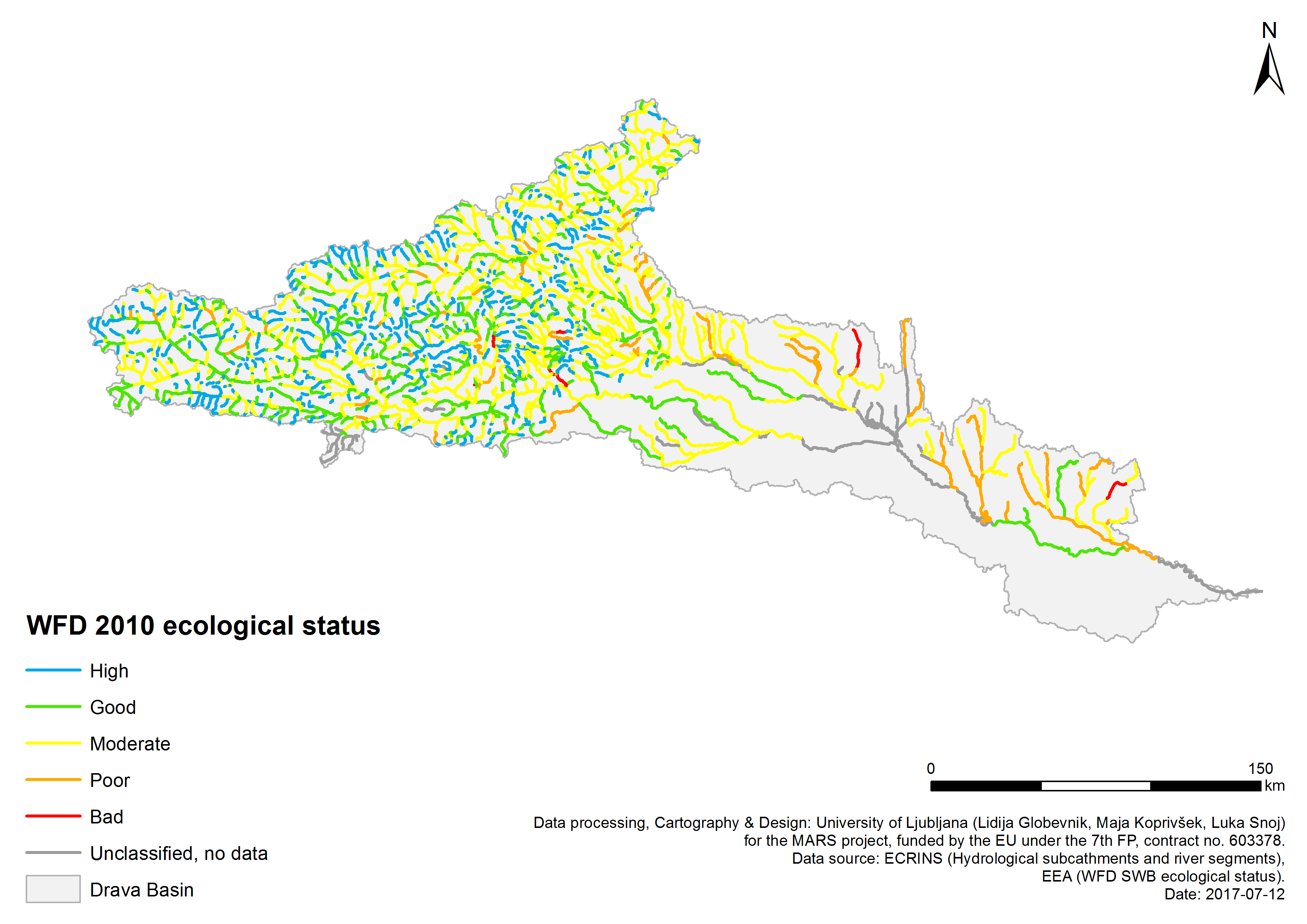 Map ecological status Drava